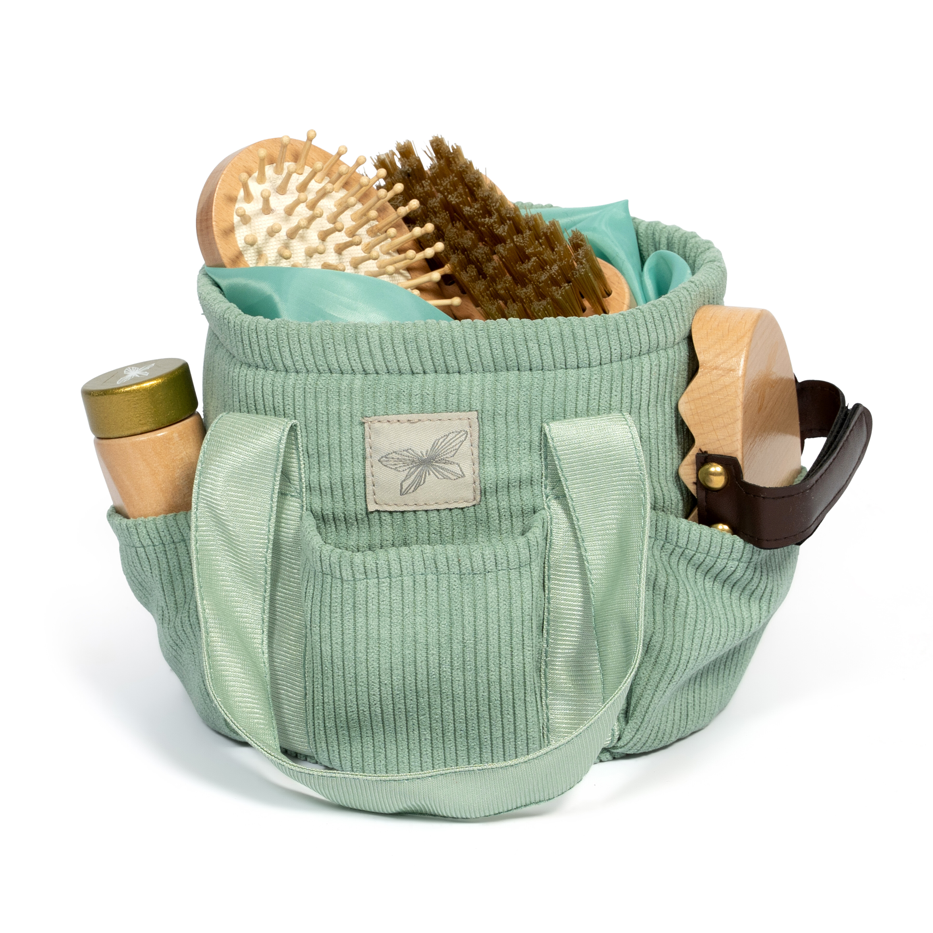 Poetstas voor Hobby Horse verzorging Groen corduroy