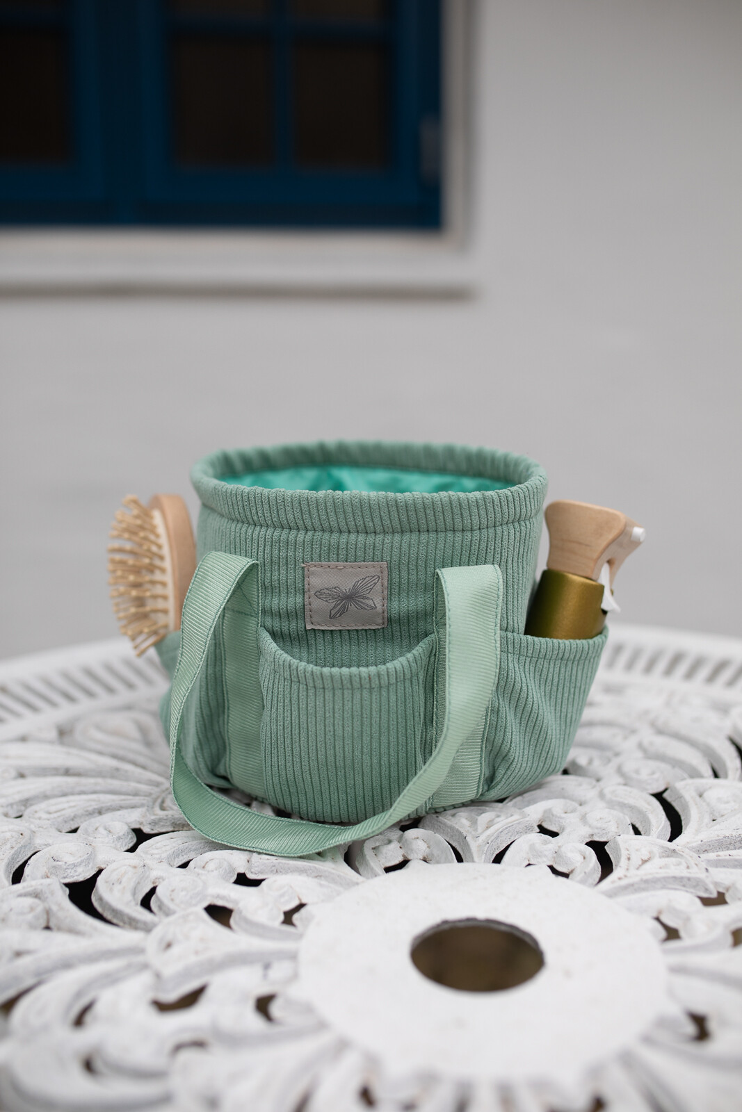 Poetstas voor Hobby Horse verzorging Groen corduroy