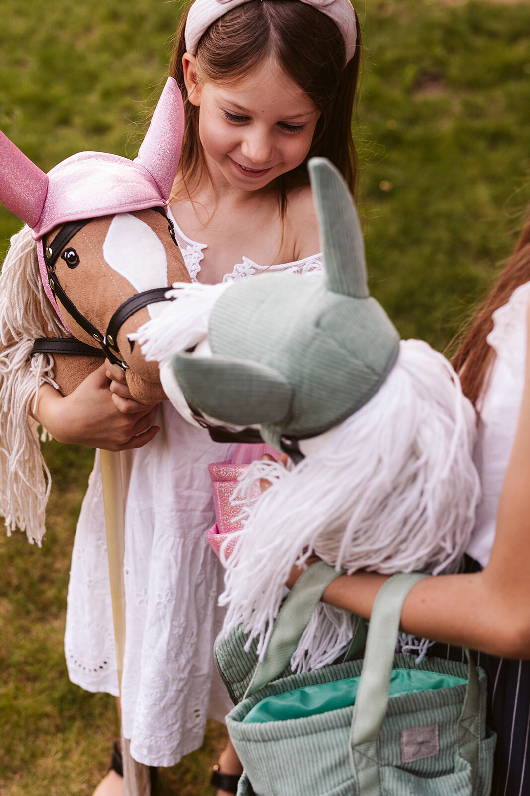 Poetstas voor Hobby Horse verzorging Groen corduroy