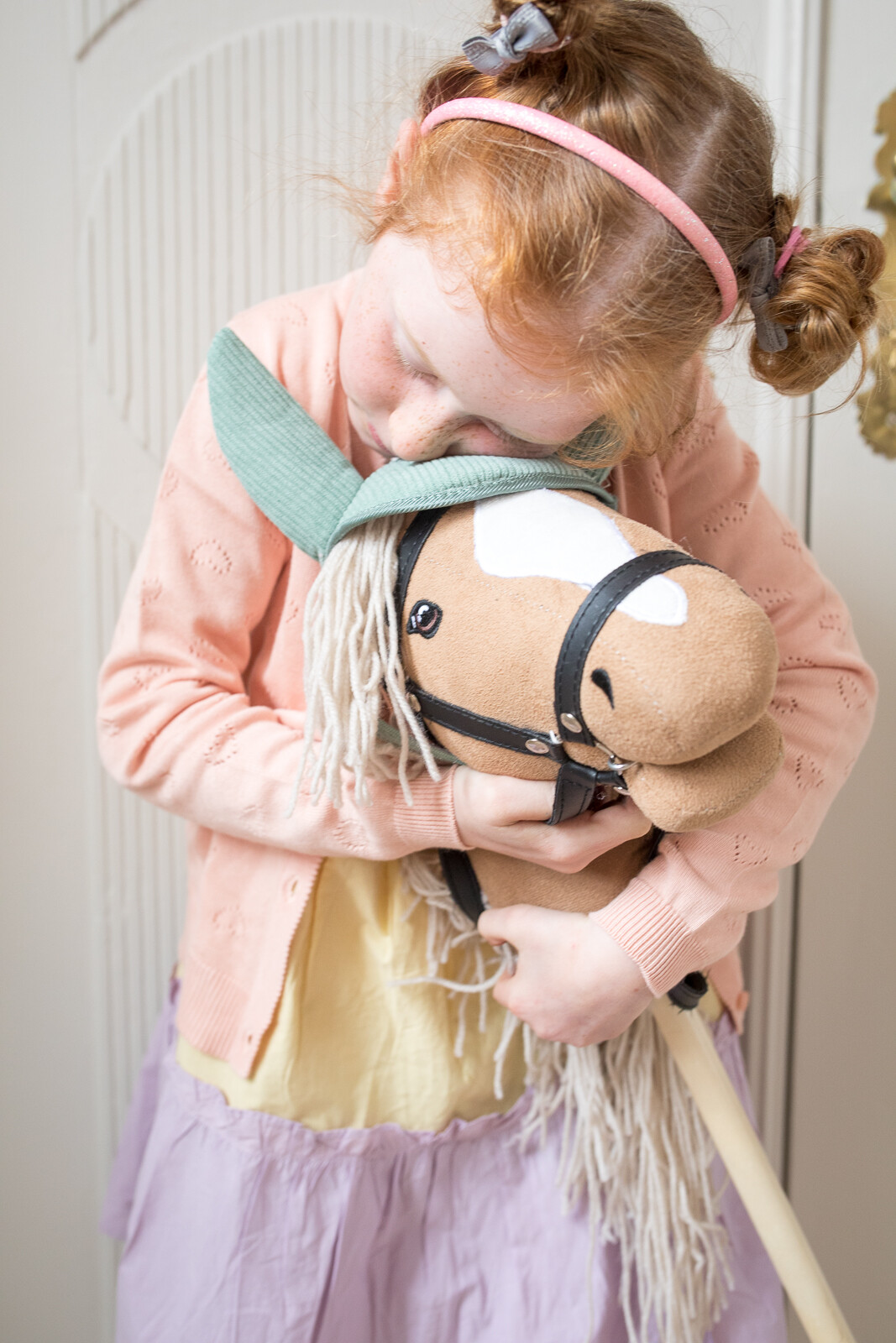 Zadeldekje en Oornetje voor je Hobby Horse corduroy groen