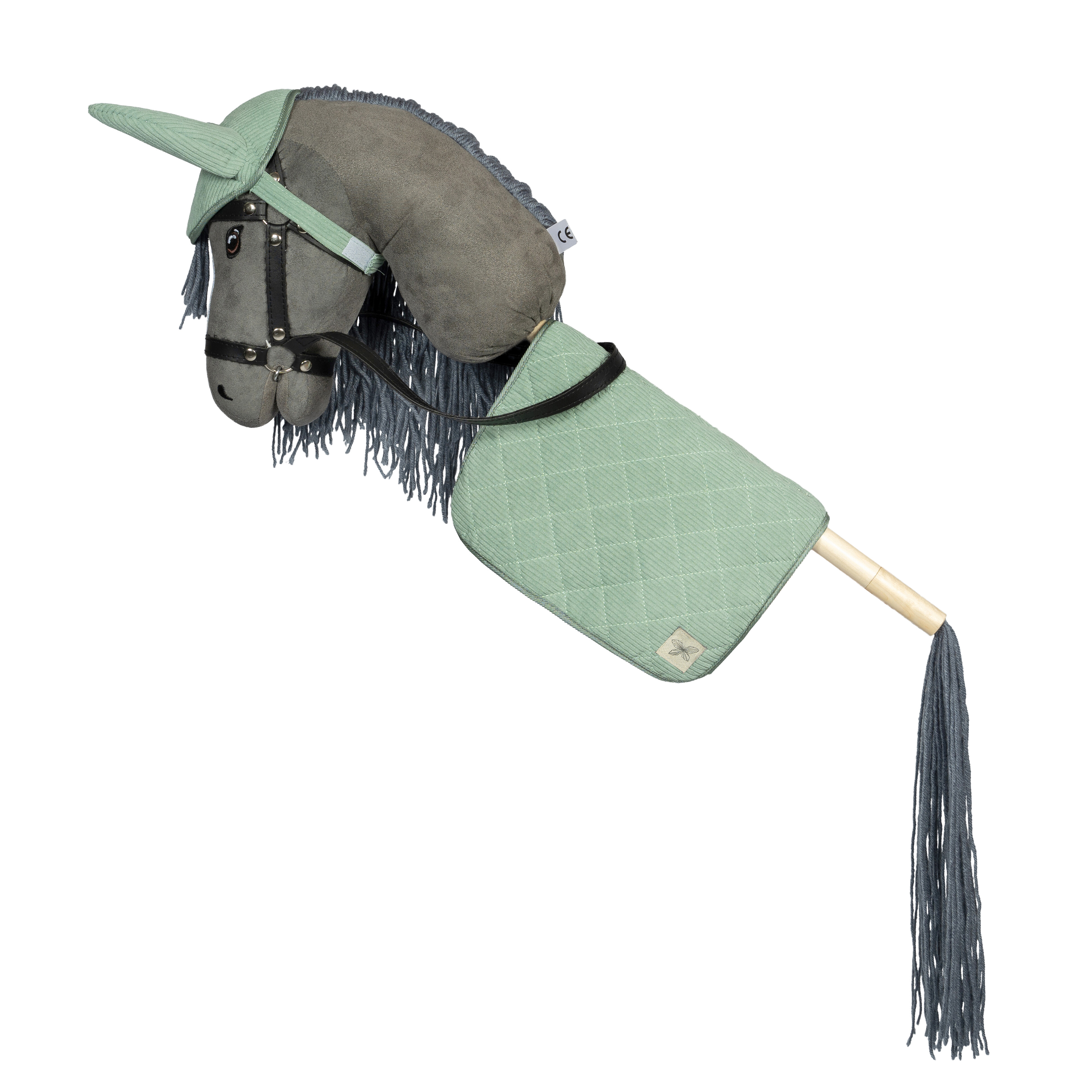 Zadeldekje en Oornetje voor je Hobby Horse corduroy groen