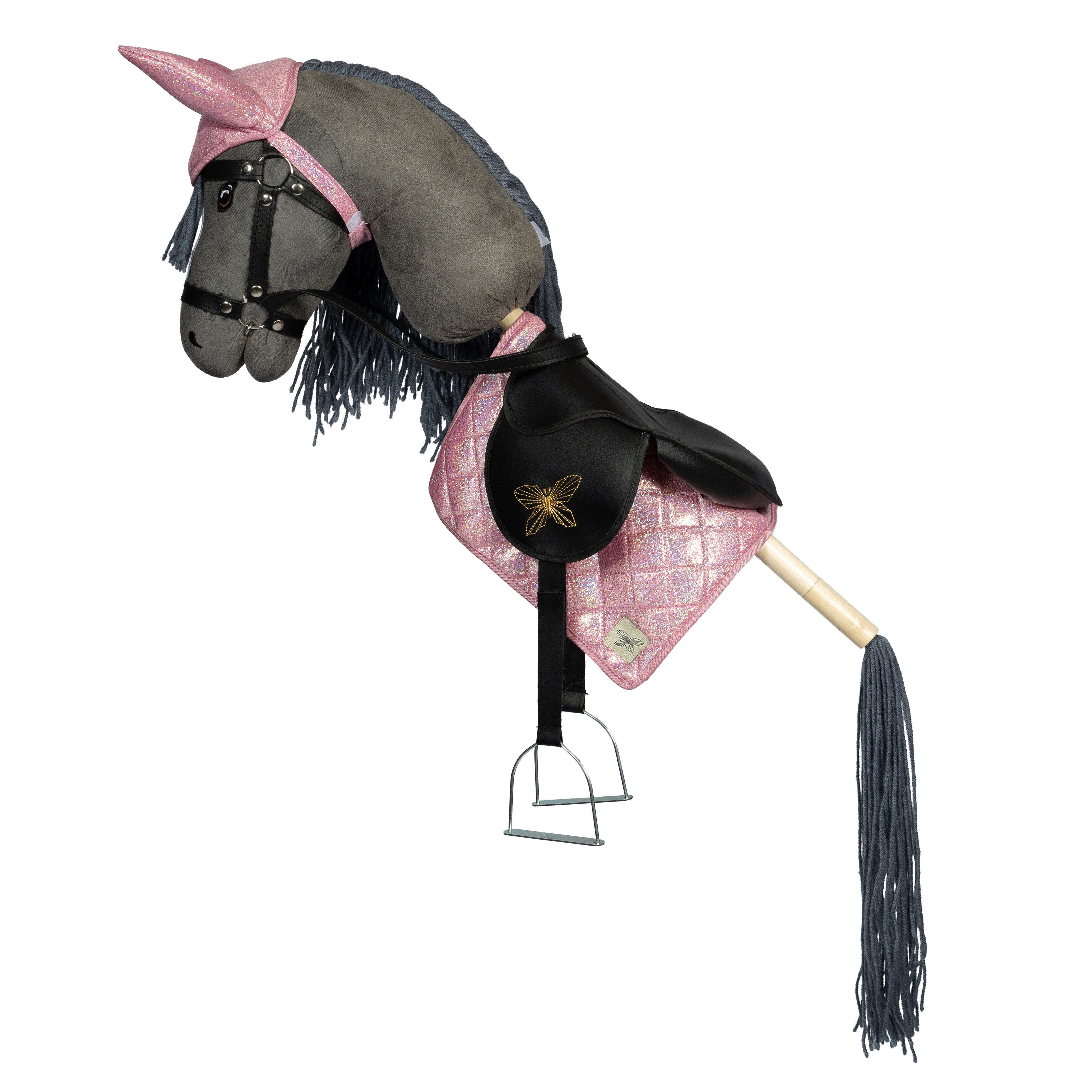 Zadeldekje en Oornetje voor je Hobby Horse roze