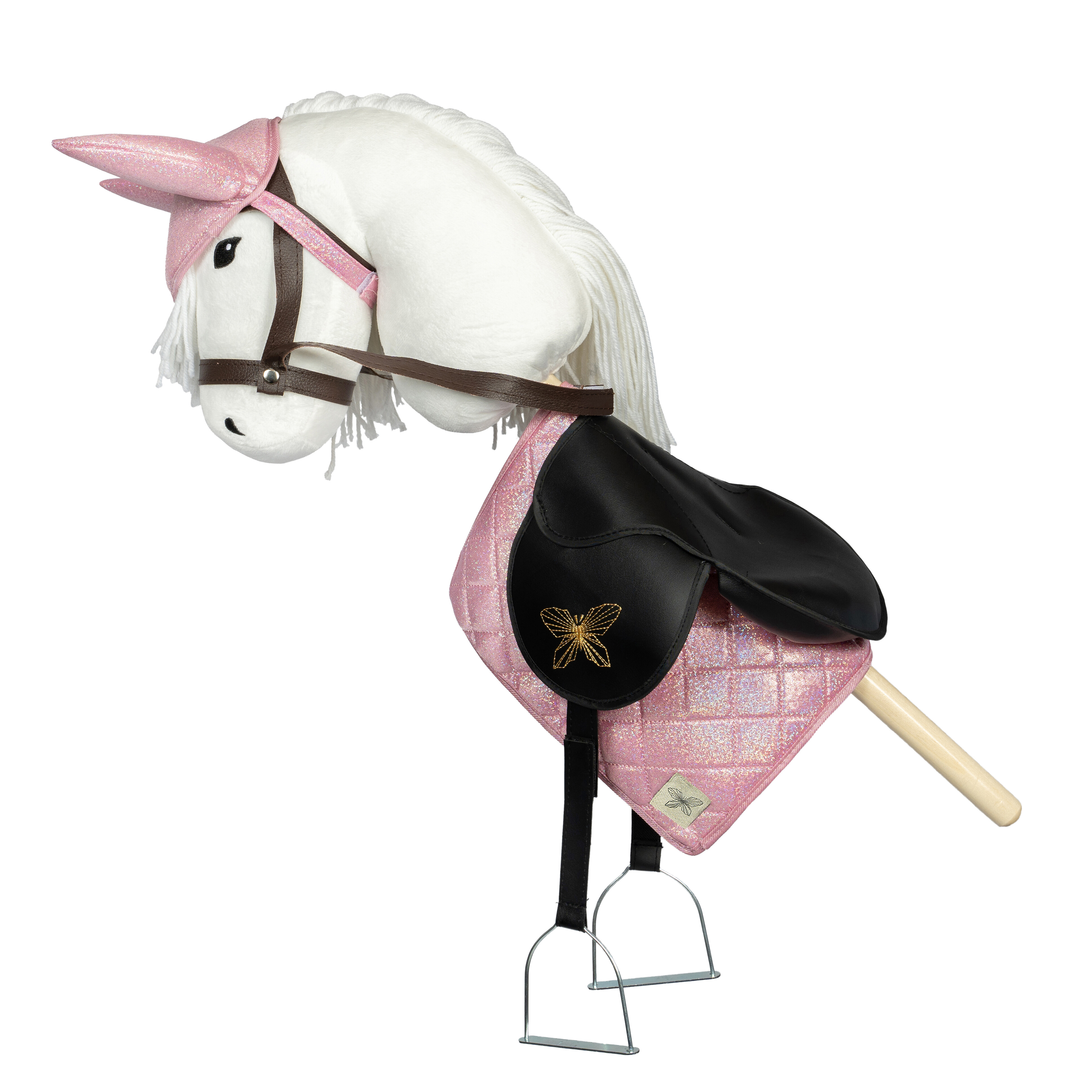 Zadeldekje en Oornetje voor je Hobby Horse roze
