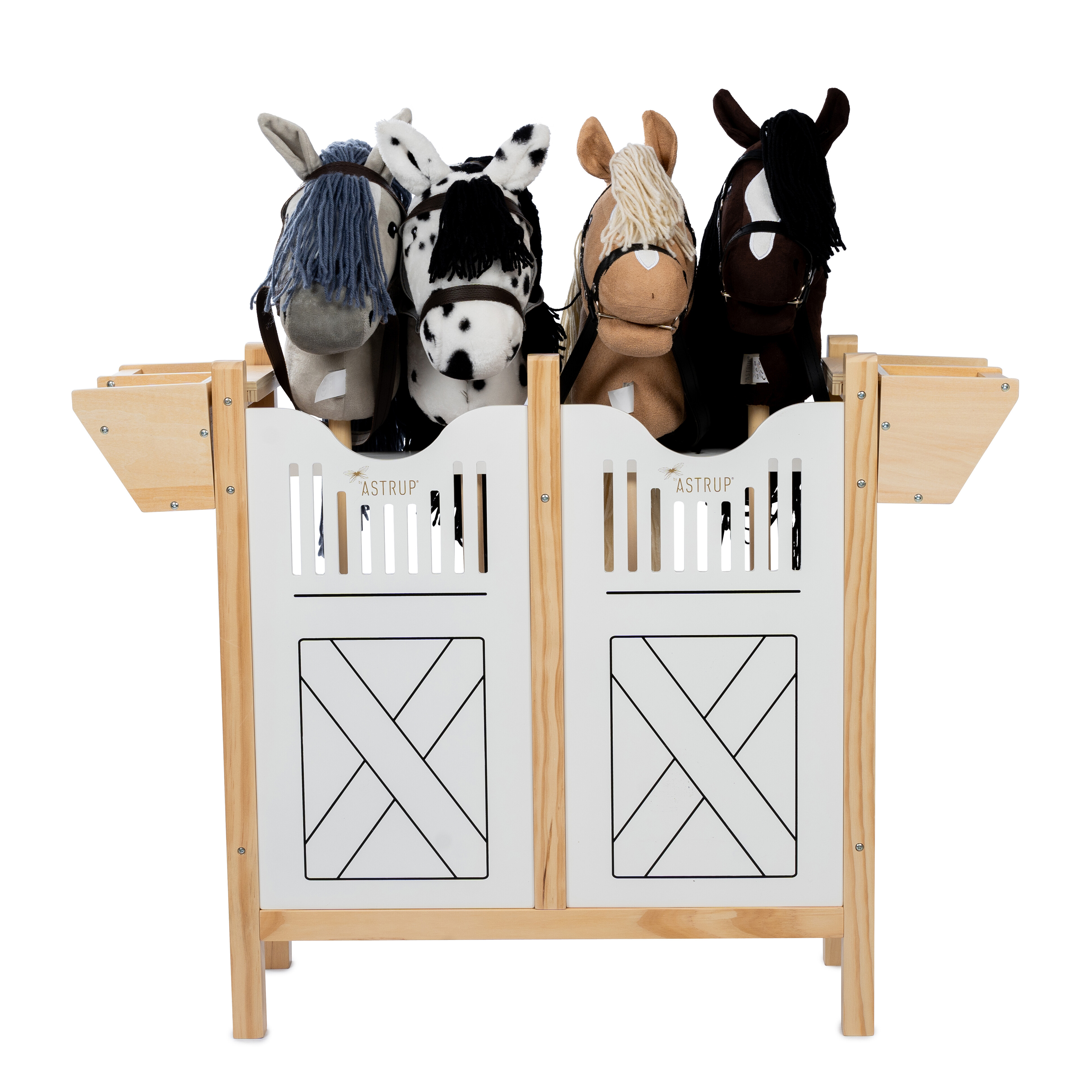 Paardenbox voor 4 stokpaarden / Hobby horse