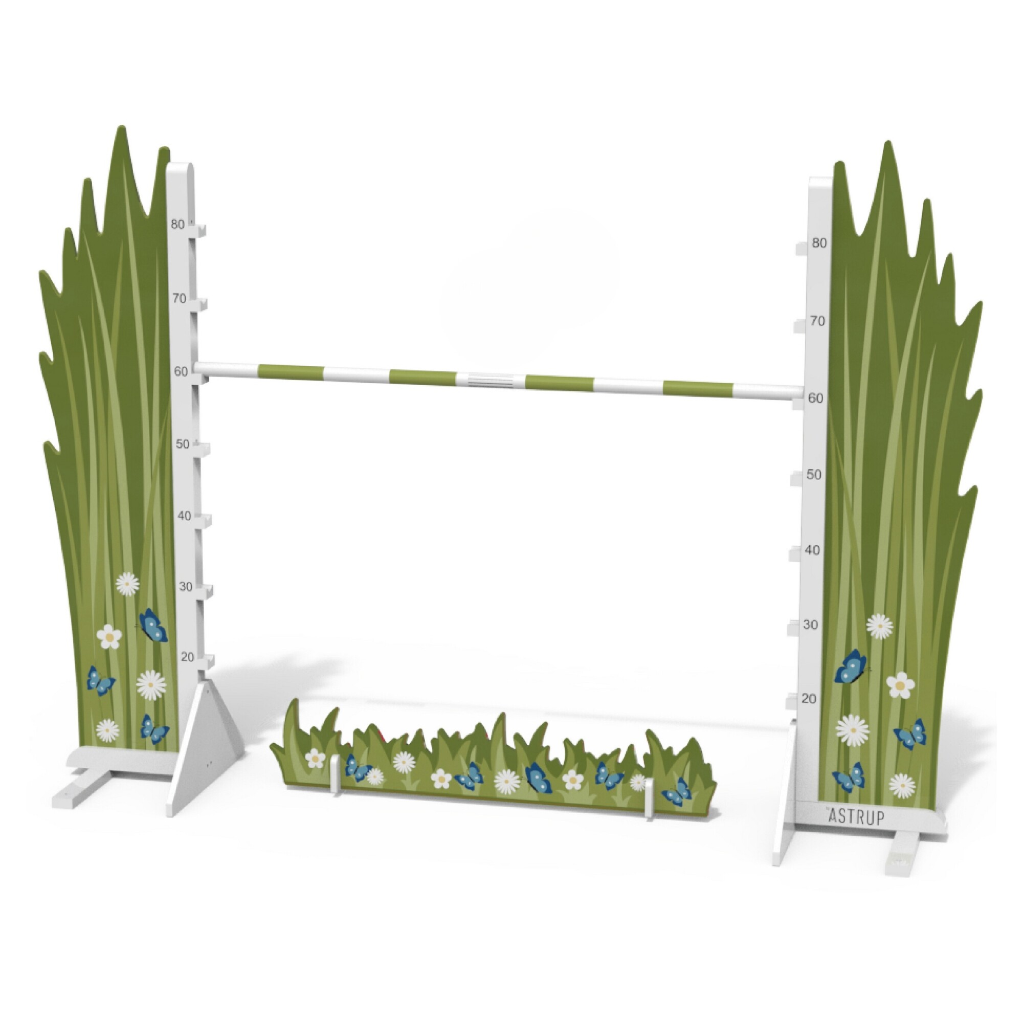 Grasland met bloemen hindernis voor Hobby Horse