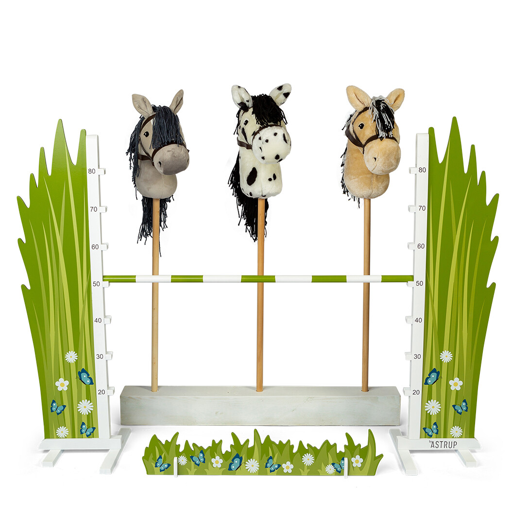 Grasland met bloemen hindernis voor Hobby Horse